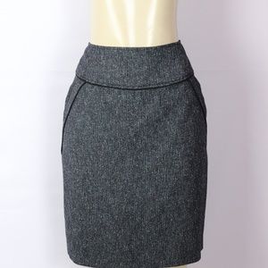 T TAHARI GRAY WOVEN STRAIGHT SKIRT SIZE 14